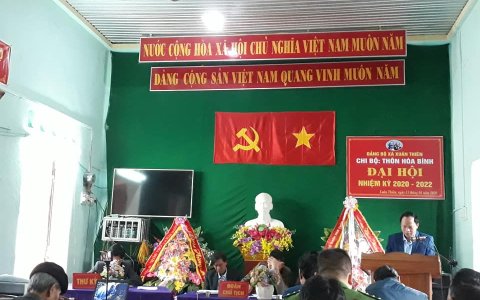 CHI BỘ THÔN HÒA BÌNH,ĐẢNG BỘ XÃ XUÂN THIÊN TỔ CHỨC ĐẠI HỘI CHI BỘ ĐIỂM NHIỆM KỲ 2020 - 2022